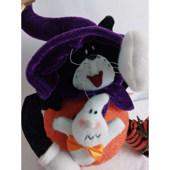 Witch Cat Halloween Decor Figurine Shelf Sitter Cute Halloween Decor Whimsical - Picture 2 of 9